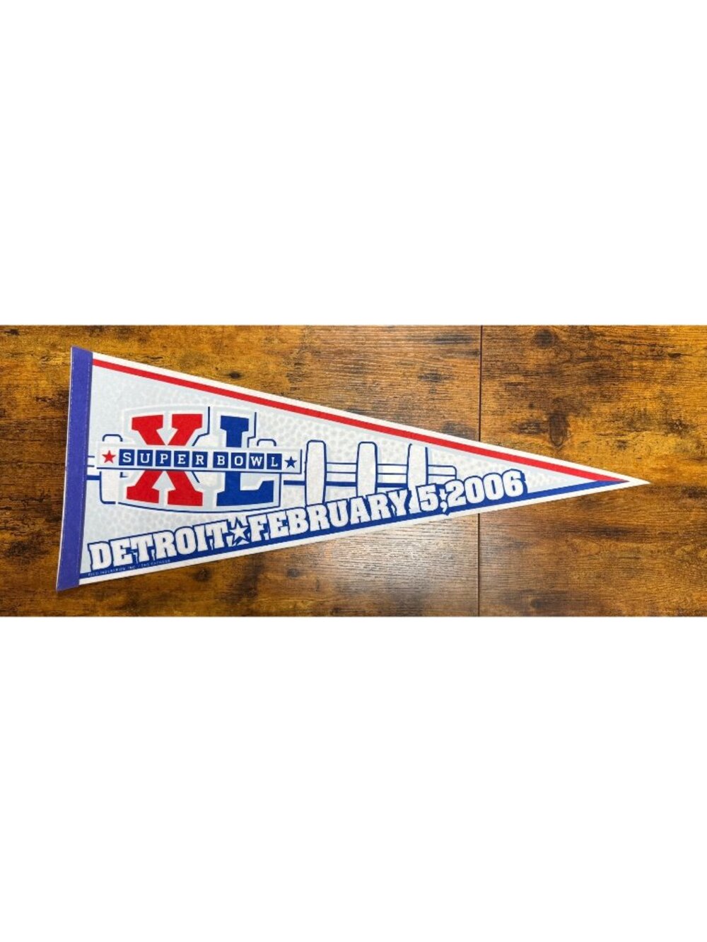 Vintage 2006 NFL Super Bowl XL Detroit Lions pennant